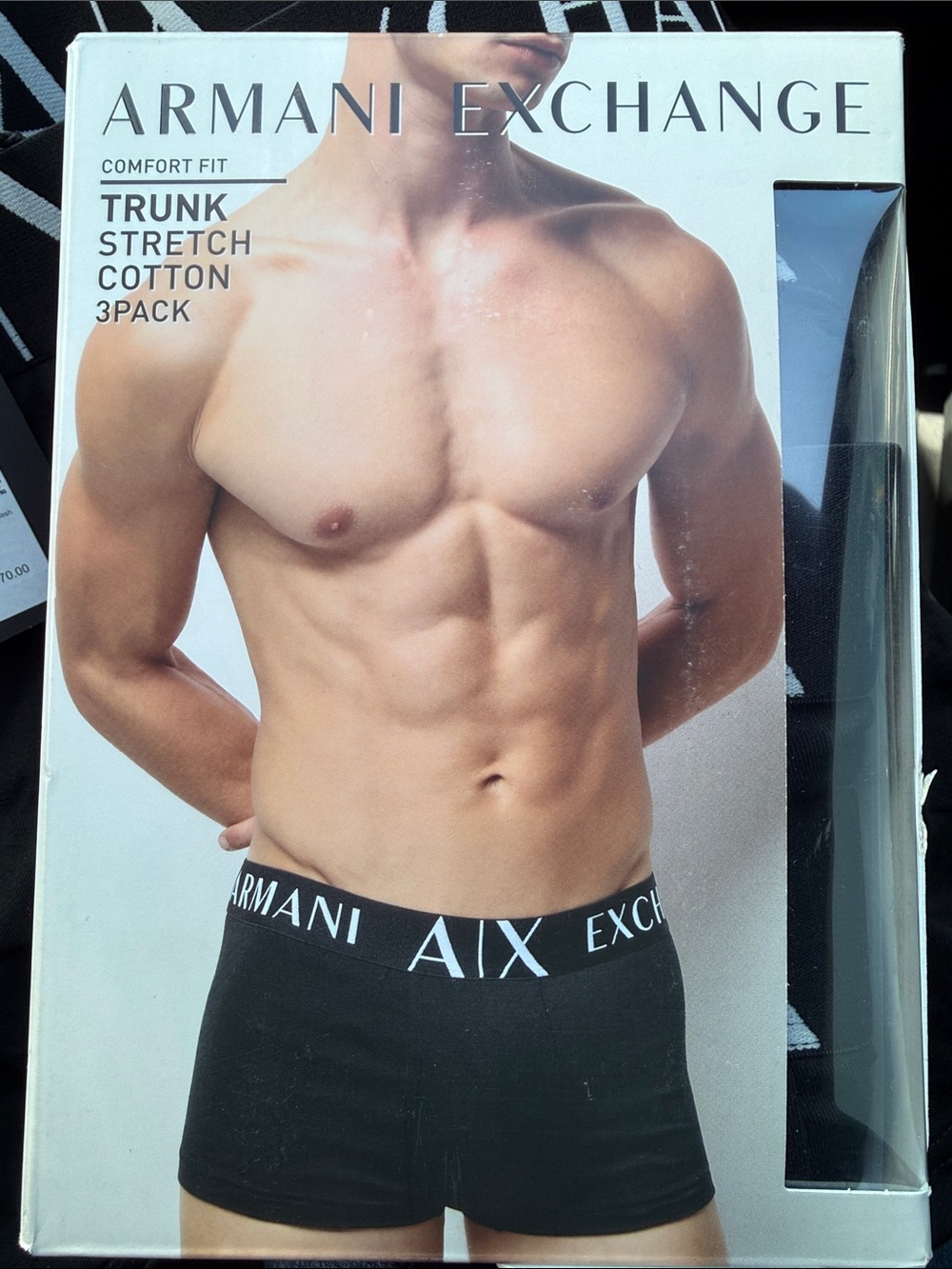 Armani Exchange Black Boxer Briefs with Branded Waistband Comfort Wear